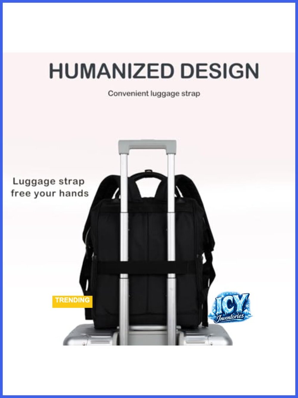 Stylish Quilted PU Leather Nylon Laptop Backpack Water Repellent Daypack Travel - Picture 5 of 5
